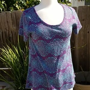Lularoe purple and teal Perfect Tee small